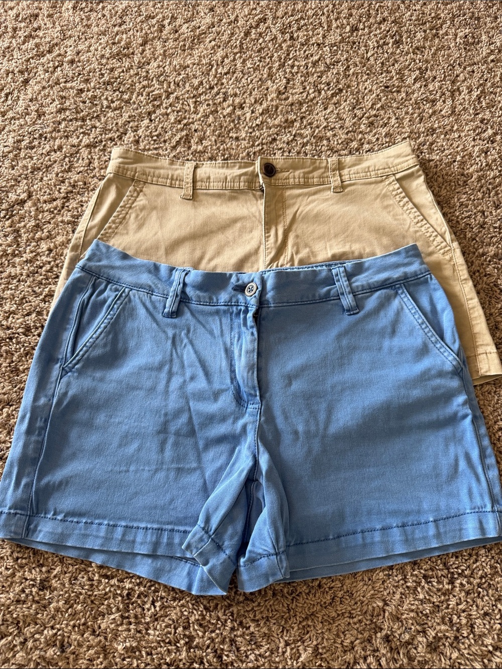 Casual Blue and Tan Women’s Cotton Shorts Pack